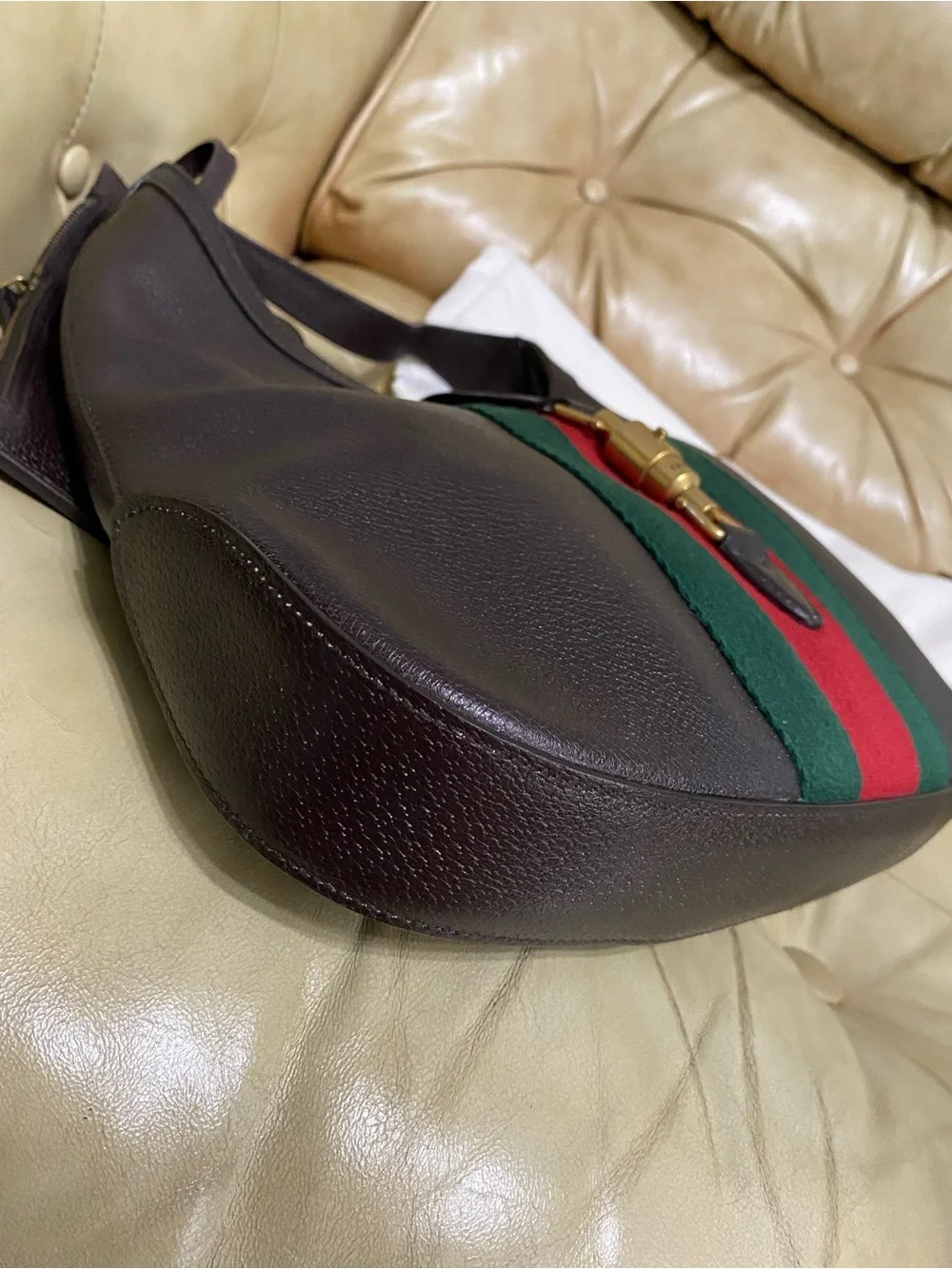 Spectacular Gucci "New Jackie" Hobo Leather Web Stripe w/Pouch 1961 - Picture 8 of 14